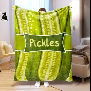 NWT Pickle Blanket Super Cozy soft fuzzy flannel extra large 60”x80” throw